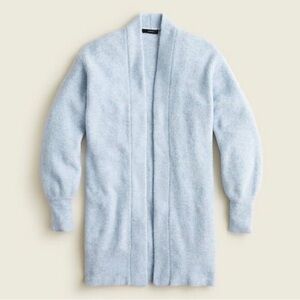 J Crew Soft Blue Long Ribbed Cardigan Sweater in Supersoft Yarn BD423